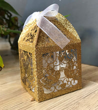 100pcs Glitter Gold laser cut Wedding Favor Boxes,Candy Boxes,Chocolate Boxes,Sweets gift Boxes - Kdecoration