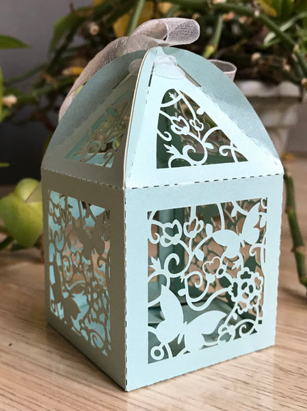 100pcs Pearl butterfly laser cut wedding favor box,favour box,Candy Gift Packaging Boxes - Kdecoration