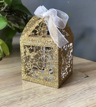 100pcs Glitter Butterfly Laser Cut Candy Box with ribbon,Wedding favor Boxes,chocolate Gift Boxes - Kdecoration