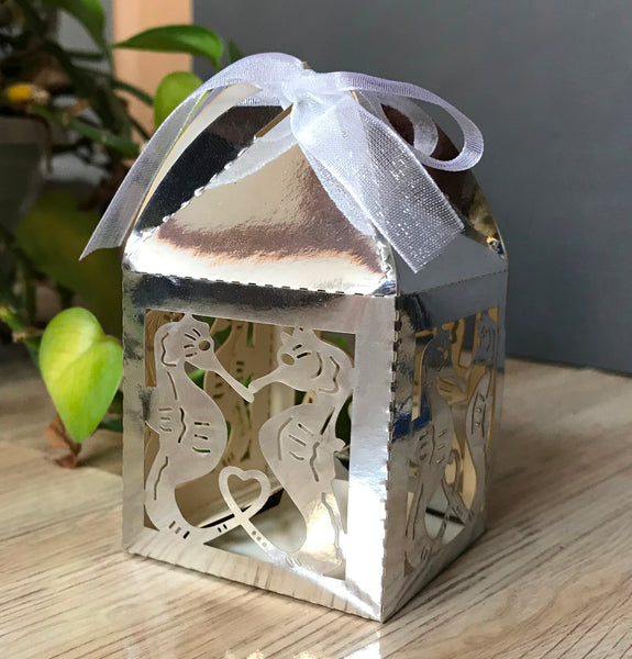 100pcs metallic seahorse navy blue laser cut wedding gift boxes,laser cut wedding favor boxes,wedding favors for guests,small packaging boxes - Kdecoration