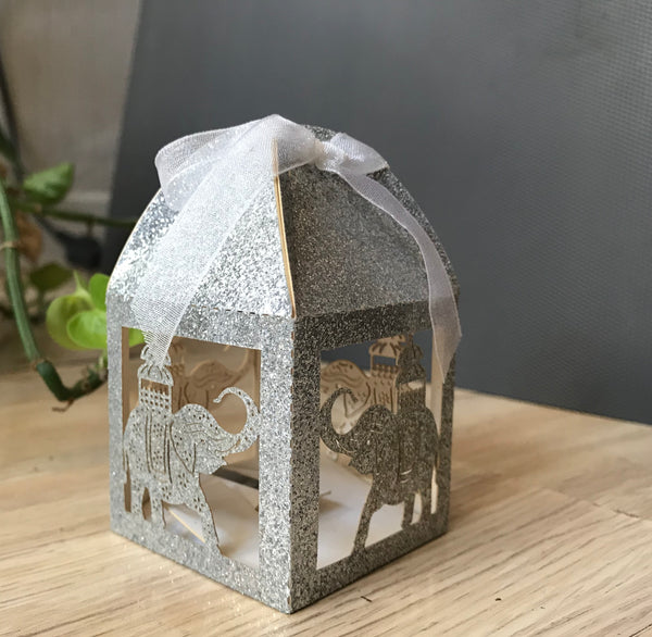 Elephant 100pcs Glitter Small Gift Boxes,Laser Cut Wedding Favor Boxes,wedding favors for guests - Kdecoration