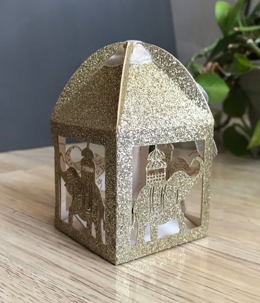 100pcs Elephant Glitter Paper Elephant Small Gift Boxes,Laser Cut Wedding Favor Boxes - Kdecoration