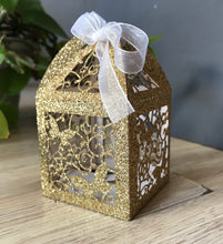 100pcs Glitter Butterfly Laser Cut Candy Box with ribbon,Wedding favor Boxes,chocolate Gift Boxes - Kdecoration