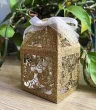 100pcs Glitter Gold laser cut Wedding Favor Boxes •Candy Chocolate Sweets gift Boxes - Kdecoration