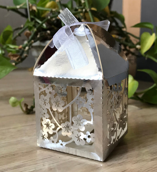 100pcs metallic chocolate laser cut gift boxes,laser cut wedding favor boxes,candy packaging boxes - Kdecoration