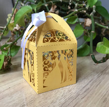 100pcs Pearl Gold Bride Groom Laser Cut Wedding Gift Box,Candy,Chocolate Gift Packaging Boxes,Wedding Favors for Guests,Small Wedding Favor Boxes - Kdecoration