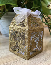 100pcs Glitter Gold Small laser cut Gift Boxes,laser cut Wedding Favor Boxes,wedding favors - Kdecoration