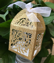 100pcs Glitter Gold Laser Cut Wedding Gift Box,Gift Packaging Boxes,Wedding Favors for Guests - Kdecoration