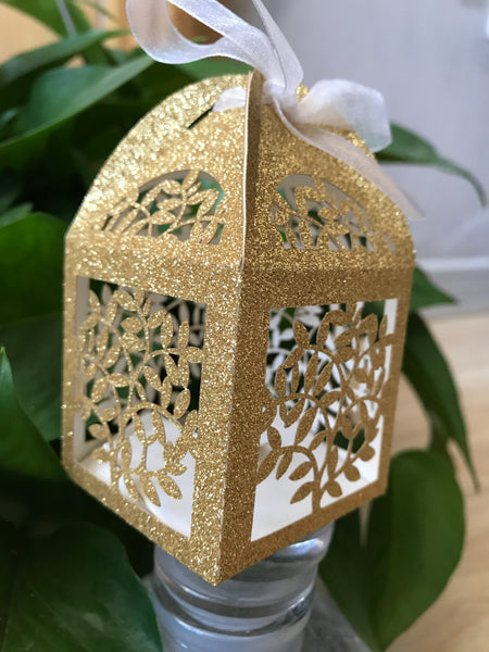 100pcs Glitter gold/silver laser cut Wedding Gift Boxes,Candy Chocolate gift boxes,wedding favors - Kdecoration