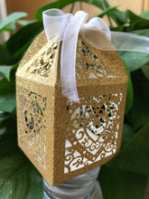 100pcs Glitter Gold Small laser cut Wedding favor boxes,laser cut wedding Gift boxes - Kdecoration