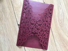 50pcs Pearl burgundy red Laser Cut Wedding Cards,Laser Cut Wedding Invitations,Invitaitons Cards - Kdecoration