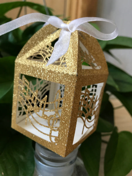 100pcs Glitter Wedding Favors,Laser Cut Wedding Gift Boxes,Small Gift Packaging Boxes - Kdecoration
