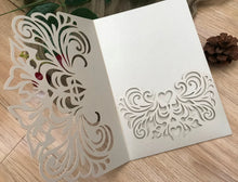 50pcs custom pocket laser cut invitations cards,customize laser cut wedding invitations - Kdecoration