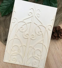 50pcs pearl cream laser cut invitations cards, custom laser cut wedding invitaions - Kdecoration