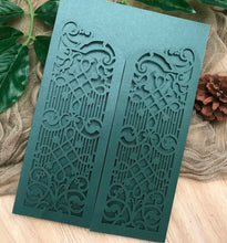 50pcs Pearl blackish green bridal shower invitation cards,laser cut invitations cards,laser cut wedding invite covers,laser cut menu cards,custom invite covers - Kdecoration