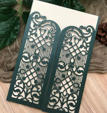 50pcs Pearl blackish green bridal shower invitation cards,laser cut invitations cards,laser cut wedding invite covers,laser cut menu cards,custom invite covers - Kdecoration