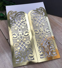 50pcs metallic gold laser cut invitation cards,custom laser cut wedding invitations cards - Kdecoration