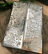 50pcs metallic silver rose laser cut wedding invitations,custom laser cut invitations - Kdecoration