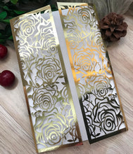 50pcs metallic gold rose custom laser cut invitations cards,laser cut wedding invitations - Kdecoration