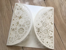 50pcs Pearl Cream Laser Cut Wedding Cards,Birthday Invitations,baby shower invitations - Kdecoration