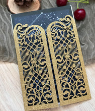 50pcs Glitter Gold laser cut wedding invitations,Laser Cut invitation cards,engagement invitations - Kdecoration