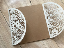 50pcs Pearl Cream Laser Cut Wedding Cards,Birthday Invitations,baby shower invitations - Kdecoration