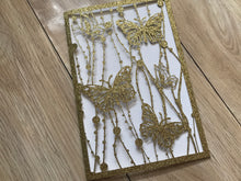 50pcs Glitter Gold Butterfly laser cut Wedding Invitations,Sweet baby shower Invitation,Invite Cover - Kdecoration