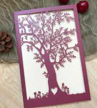 50pcs Pearl burgundy red Tree Laser Cut Birthday Invitations,laser cut Invitations Cards,laser cut wedding invitations cards,laser cut invite cards,DIY invitation cards - Kdecoration