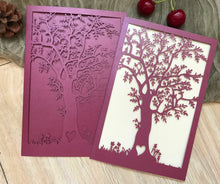 50pcs Pearl burgundy red Tree Laser Cut Birthday Invitations,laser cut Invitations Cards,laser cut wedding invitations cards,laser cut invite cards,DIY invitation cards - Kdecoration