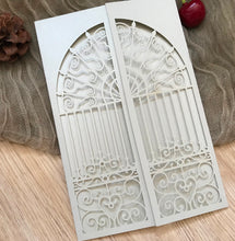 50pcs custom Laser cut Wedding Invite cards,pearl light silver laser cut wedding invitations - Kdecoration