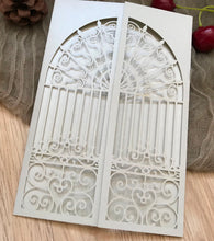 50pcs custom Laser cut Wedding Invite cards,pearl light silver laser cut wedding invitations - Kdecoration