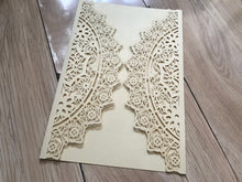 50pcs Pearl Light Gold laser cut wedding invitations,customize laser cut wedding invite Cards - Kdecoration