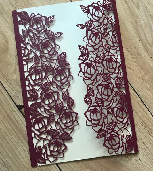 50pcs Pearl Burgundy Red hallmark bridal shower invitations,modern invitations,wedding card designs online - Kdecoration