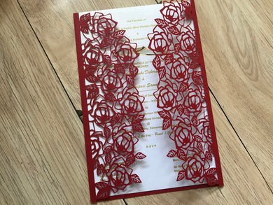 50pcs Pearl Red Grape Laser Cut Invitations,rustic graduation invitations,wedding party invitation - Kdecoration