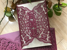 50pcs Pearl Unique laser cut Wedding Invitations,laser cut wedding cards,customize - Kdecoration