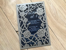 50pcs Pearl Silver Laser cut Wedding Cards,Bridal Shower Invitations,Pocket laser cut Invitations - Kdecoration