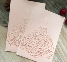 50pcs Pearl Incarnadine Pocket sweet birthday invitations,custom Laser Cut invitation cards - Kdecoration