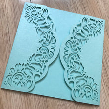 50pcs Pearl Light Blue laser cut wedding invites covers,Birthday Invitations cards - Kdecoration