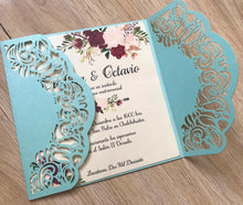 50pcs Pearl Light Blue laser cut wedding invites covers,Birthday Invitations cards - Kdecoration