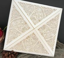 50pcs Pearl cream Laser Cut wedding invitation Card,rose flower laser cut Invitations cards,baby shower invitations cards,Bridal Shower Invitaitons,engagement invitations - Kdecoration