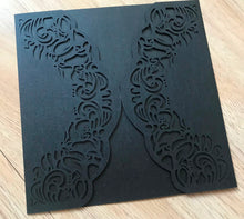 50pcs Pearl black invites covers,unique laser Cut Wedding invite Cards,custom Birthday Invitations - Kdecoration