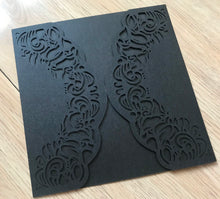 50pcs Pearl black invites covers,unique laser Cut Wedding invite Cards,custom Birthday Invitations - Kdecoration