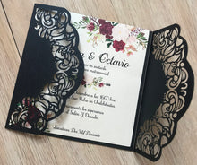 50pcs Pearl black invites covers,unique laser Cut Wedding invite Cards,custom Birthday Invitations - Kdecoration