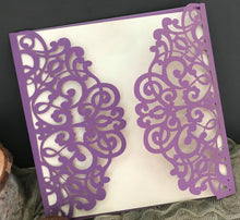 50pcs pearl purple Laser cut wedding invitations cards,customize engagement invitation cards,bridal shower invitations cards,laser cut invite cards - Kdecoration