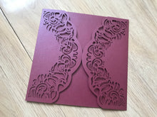 50pcs Pearl Burgundy Red Laser cut Invitations,Laser Cut Wedding Cards,Birthday Invitations - Kdecoration