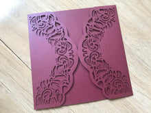 50pcs Pearl Burgundy Red Laser cut Invitations,Laser Cut Wedding Cards,Birthday Invitations - Kdecoration