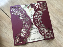 50pcs Pearl Burgundy Red Laser cut Invitations,Laser Cut Wedding Cards,Birthday Invitations - Kdecoration