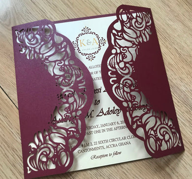 50pcs laser cut invites covers,unique Wedding invite Cards,custom laser cut Invitations cards - Kdecoration