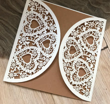 50pcs Customize heart Laser Cut birthday invitations,baby shower party invitations,laser cut wedding cards - Kdecoration