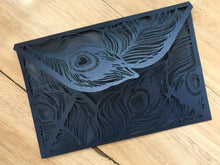 50pcs Navy Blue Feather laser cut Wedding Invitations,Rustic Laser Cut Wedding Cards - Kdecoration